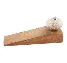 2 Pieces White Marble Ceramic Floral Door Stopper